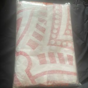 red and white tapestry.